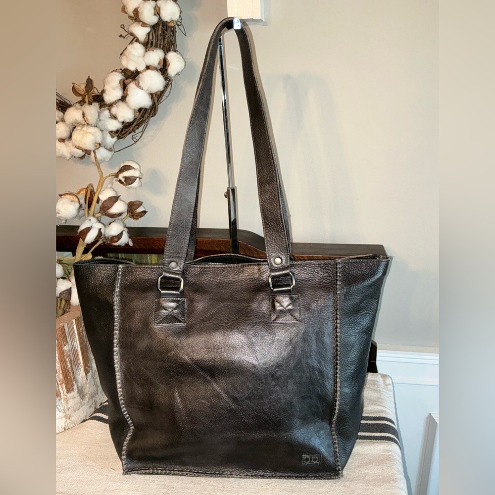Bed Stu Leather Celindra LTC Shoulder Tote Bag Black Rustic Retail $305